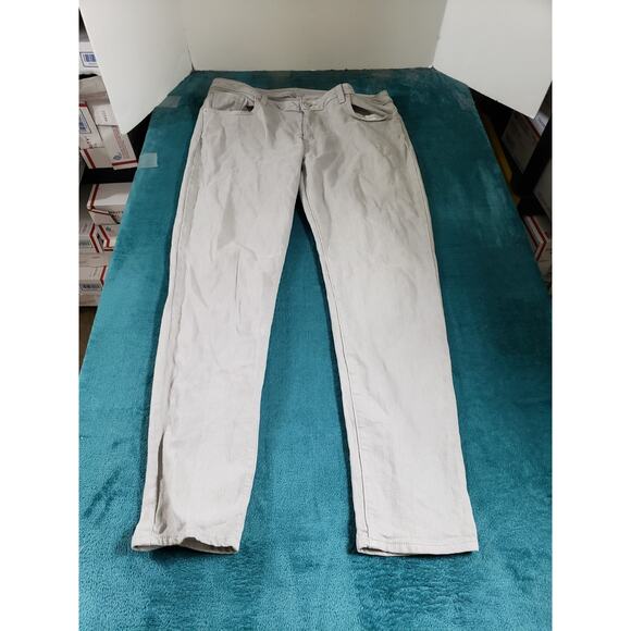 Micahel Kors Jeans Size 12 Womens Gray Pants Denim Logo Mid Rise Straight - Picture 1 of 13